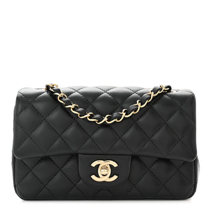 Chanel Lambskin Quilted Mini Rectangular Flap Black 1 of 11