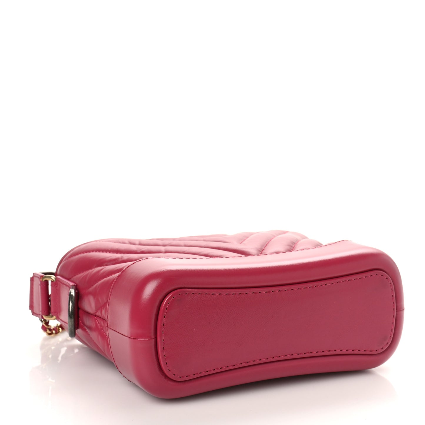 Aged Calfskin Chevron Quilted Small Gabrielle Hobo Dark Pink