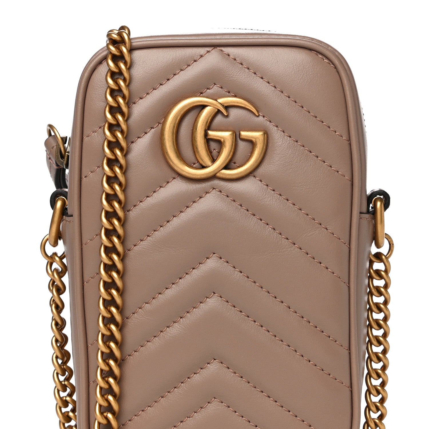 Gucci Calfskin Matelasse Mini GG Marmont Crossbody Bag Porcelain Rose 7 of 11