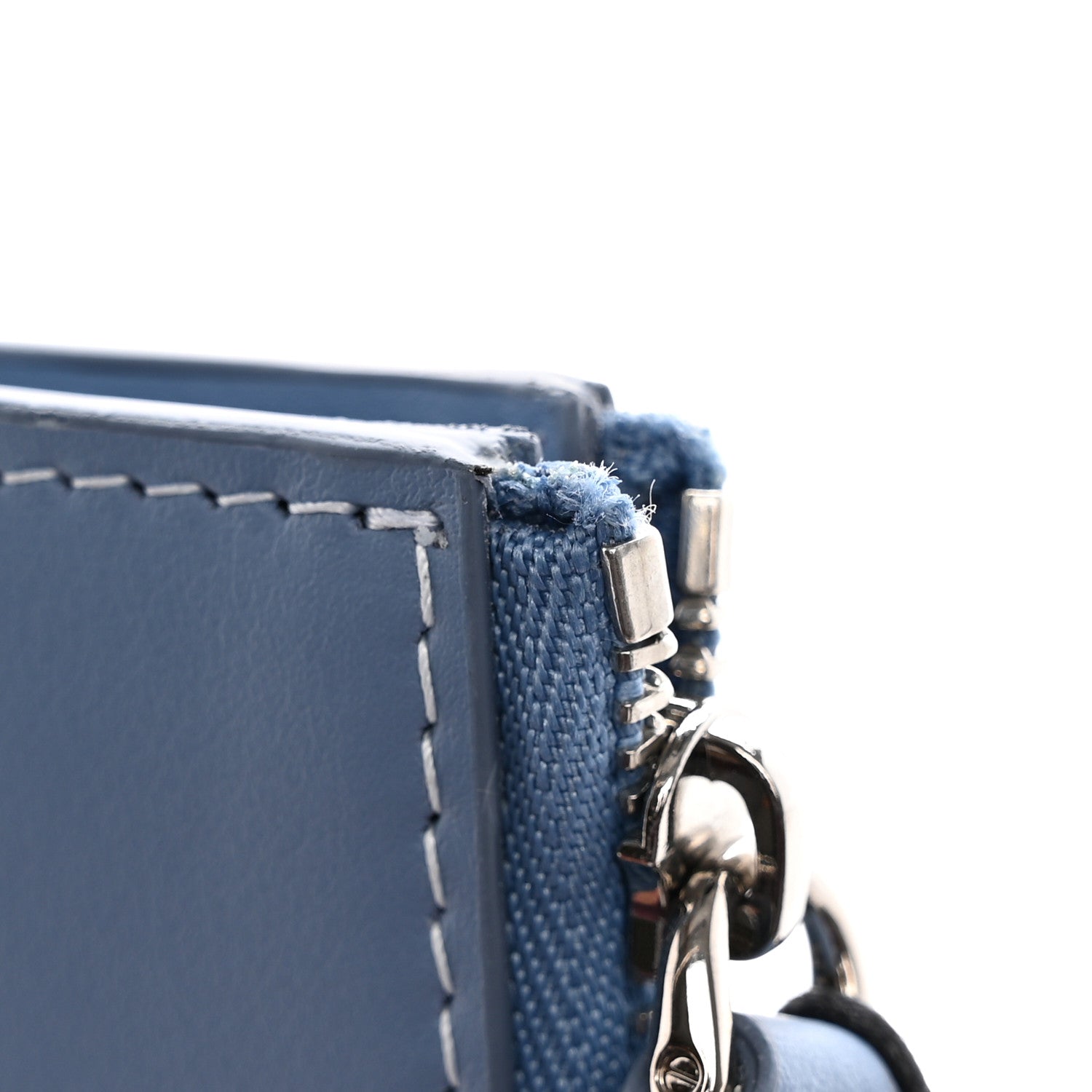 Burberry Calfskin London England Print Logo Card Holder Light Blue 7 of 7