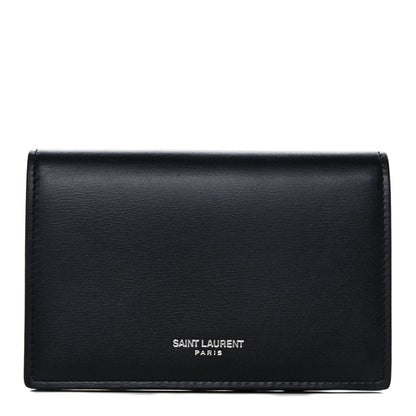 Saint Laurent Calfskin Fragments Flap Wallet Black 1 of 12