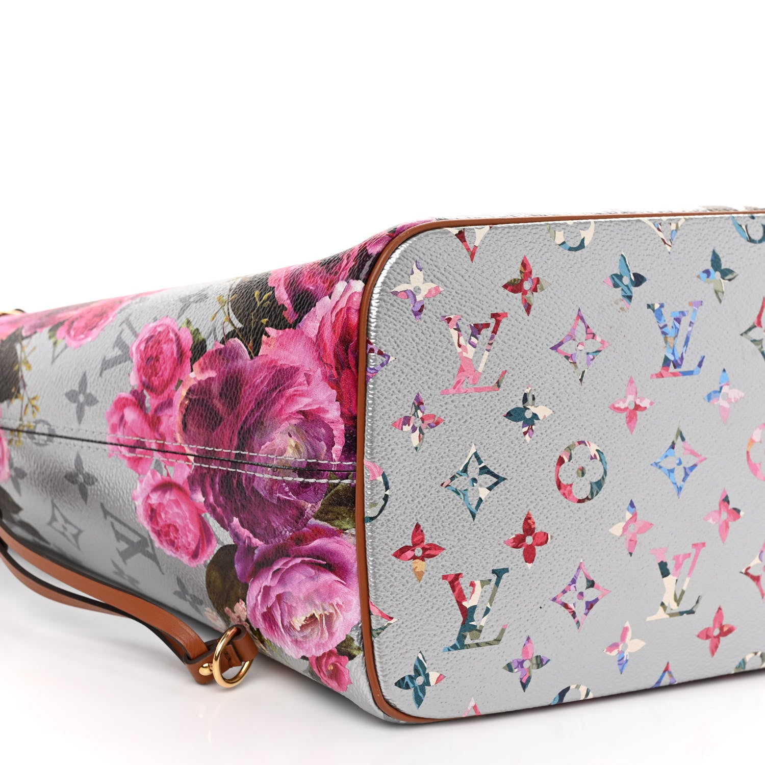 Louis Vuitton LOUIS VUITTON Metallic Monogram LV Garden Neverfull MM Silver 8 of 9
