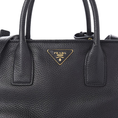 Prada Vitello Daino Tote Black 10 of 15