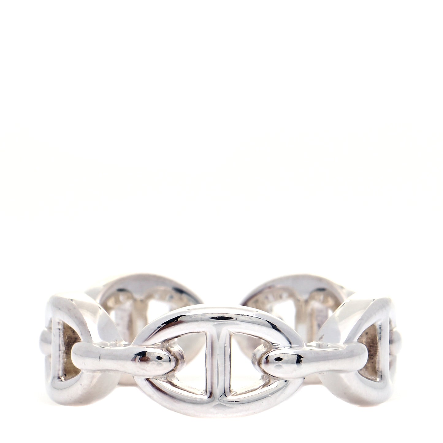 Sterling Silver PM Chaine d'Ancre Enchainee Band Ring 54 6.75