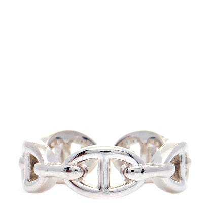 Hermes Sterling Silver PM Chaine d'Ancre Enchainee Band Ring 54 6.75 1 of 7