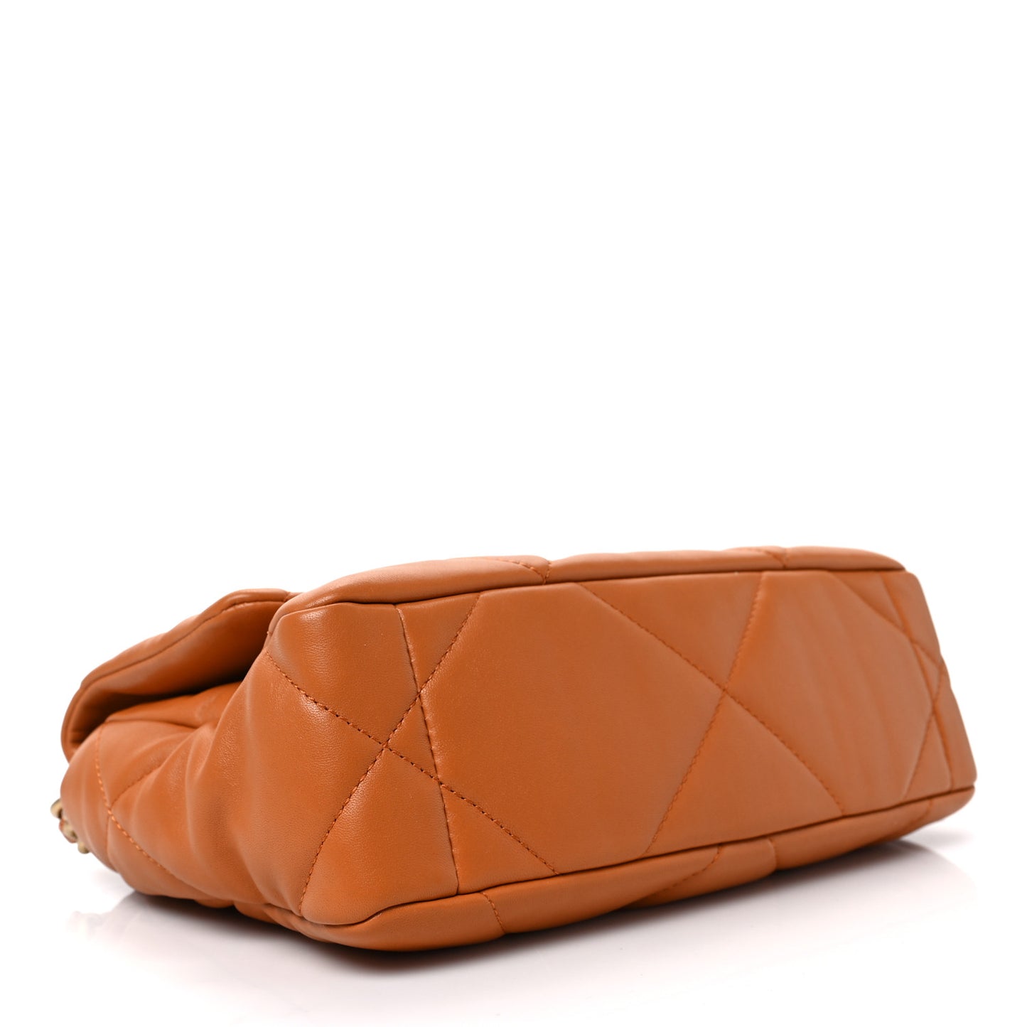 Lambskin Quilted Medium Chanel 19 Flap Light Brown