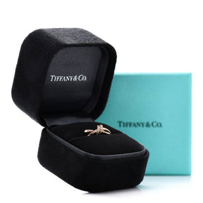 Tiffany 18K Rose Gold Diamond Small Knot Ring 55 7.25 5 of 5