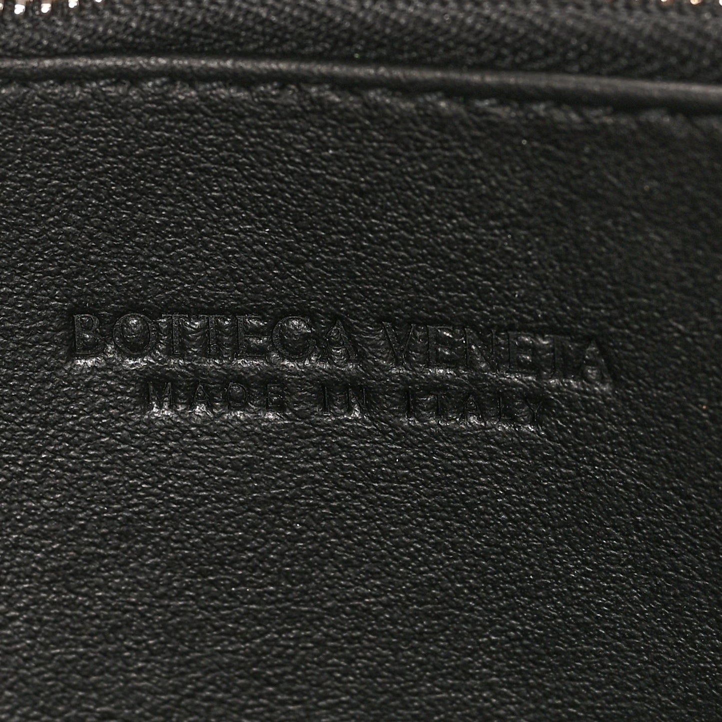 Spazzolato Calfskin Intrecciato Zip Around Wallet Black