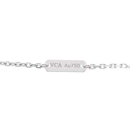 Van Cleef & Arpels 18K White Gold Diamond Guilloche Vintage Alhambra Pendant Necklace 5 of 6