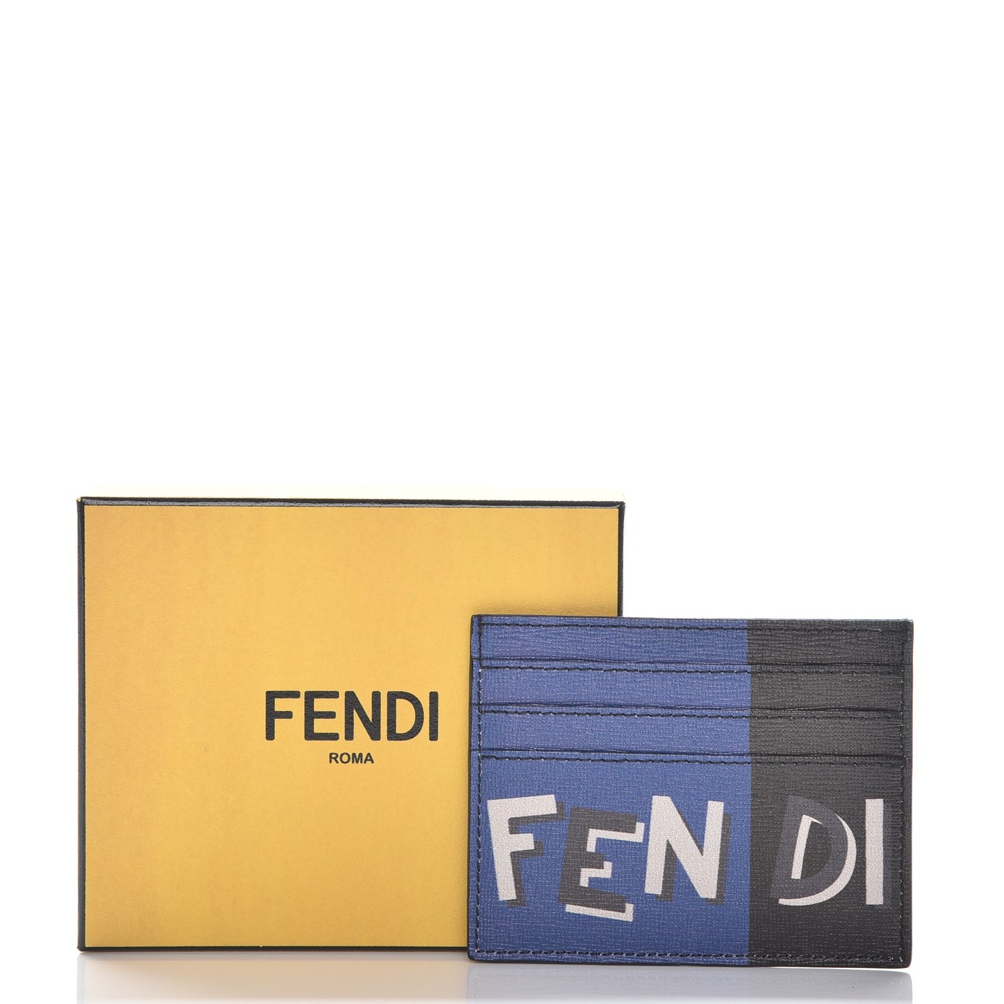 Vitello Elite Century Shadow Logo Card Holder Blue Neon