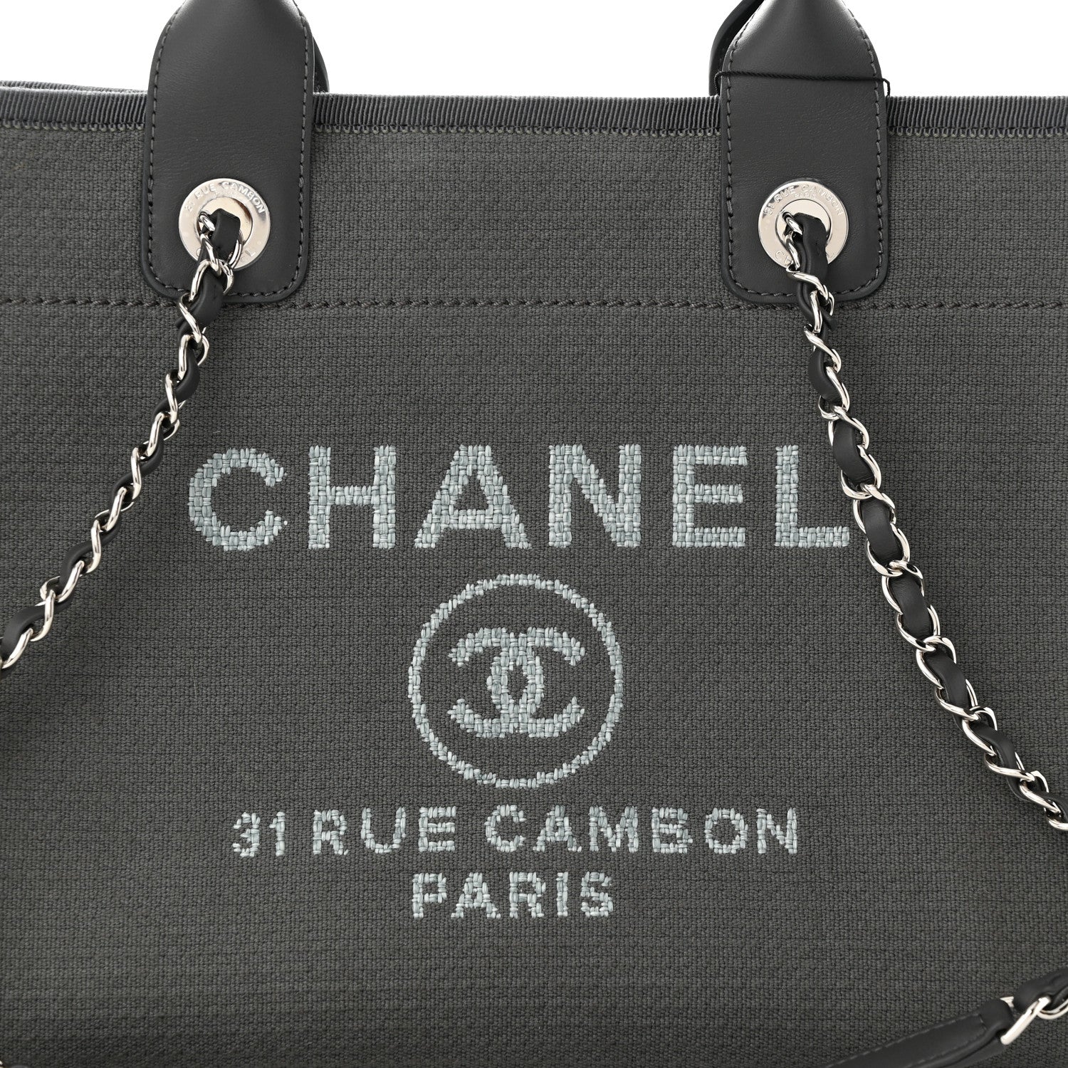 Chanel Mixed Fibers Small Deauville Tote Grey 9 of 13