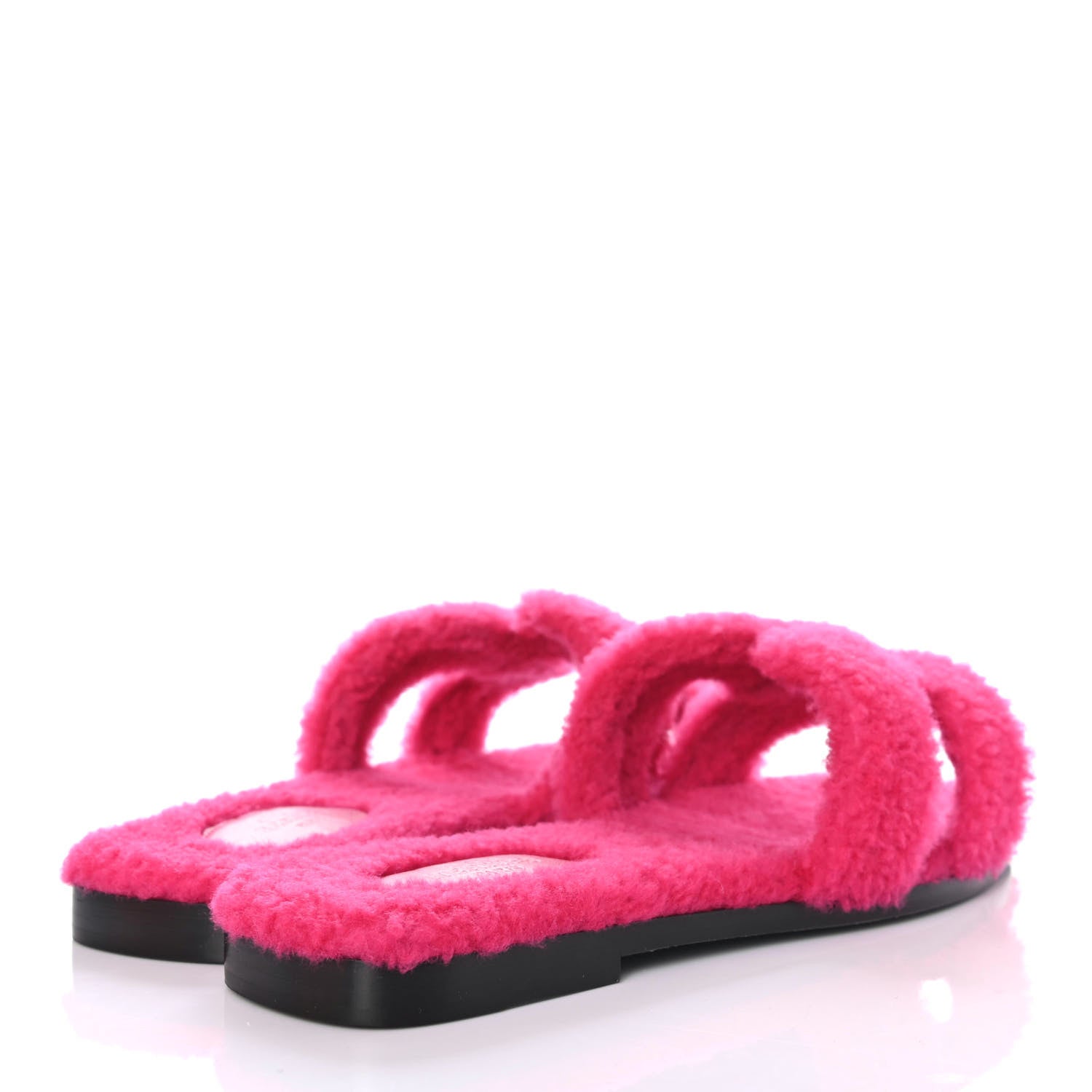 Hermes Woolskin Oran Sandals 37 Rose Fuchsia 3 of 4