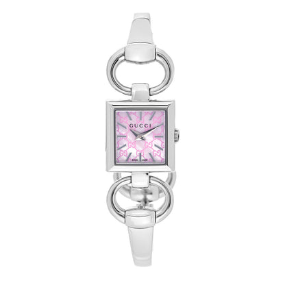Gucci Stainless Steel Pink Mother of Pearl 19mm Tornabuoni Quartz Watch 1 of 5