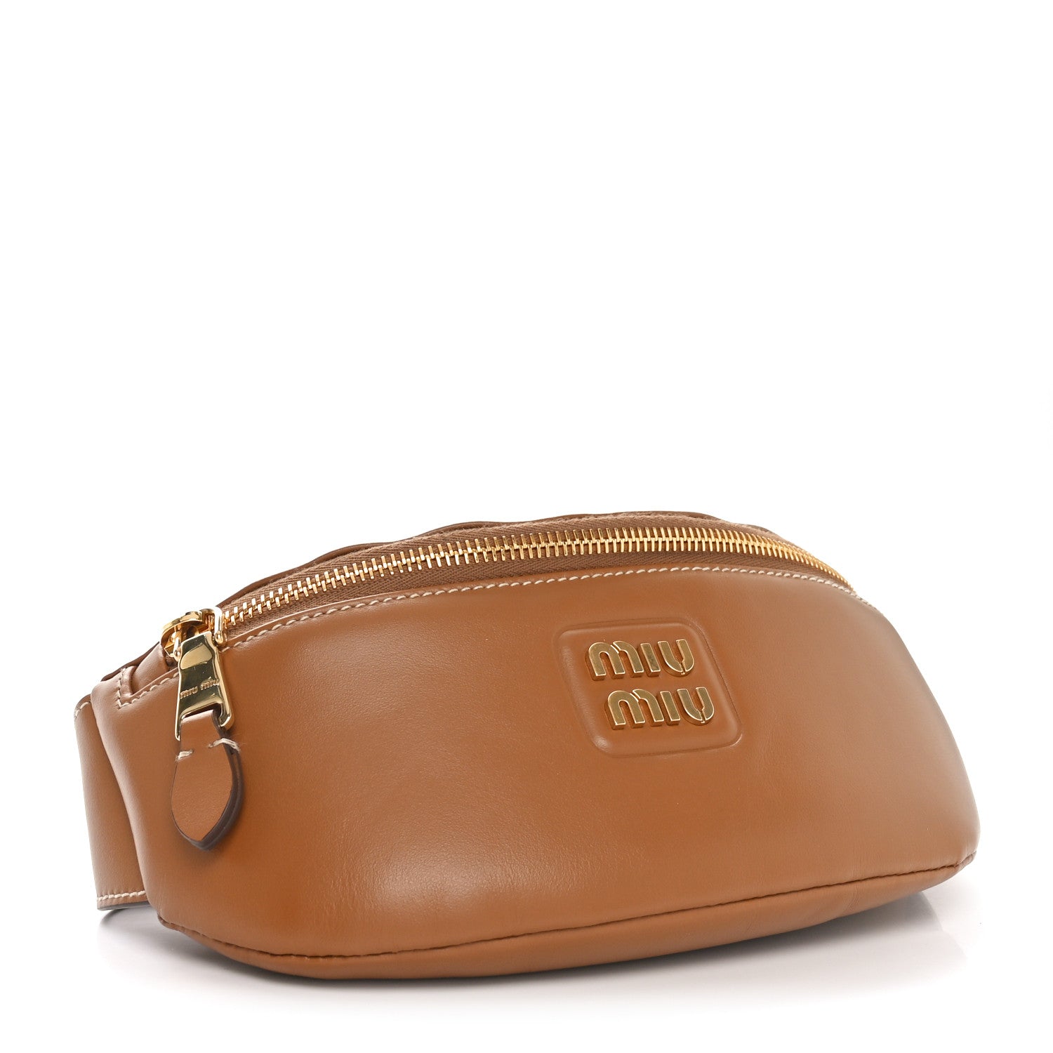 Miu Miu Calfskin Logo Belt Bag Caramel 4 of 9