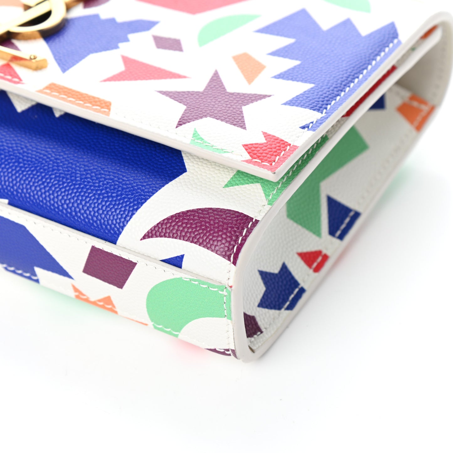 Grain De Poudre Small Classic Monogram Shapes Print Kate Satchel White