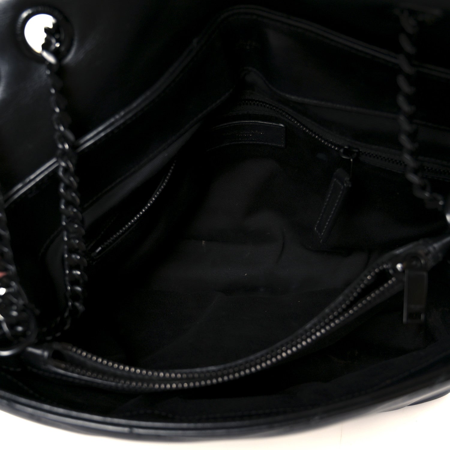 Saint Laurent Calfskin Y Quilted Monogram Monochrome Medium Loulou Chain Satchel Black 5 of 11