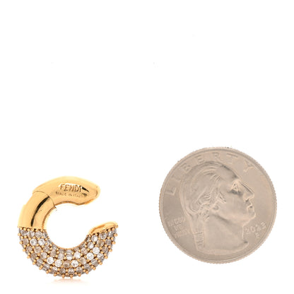 Fendi Metal Crystal Ear Cuff Gold 2 of 3