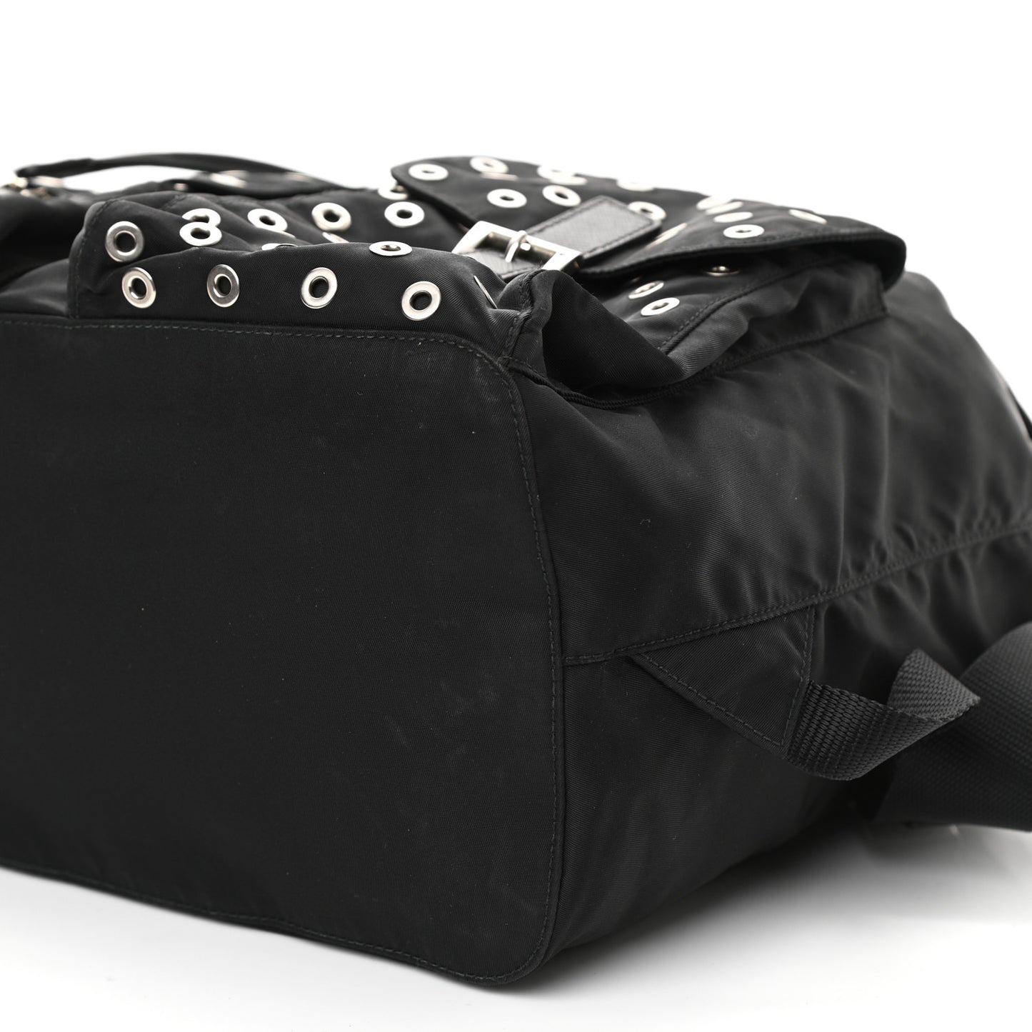 Tessuto Nylon Grommet Backpack Black