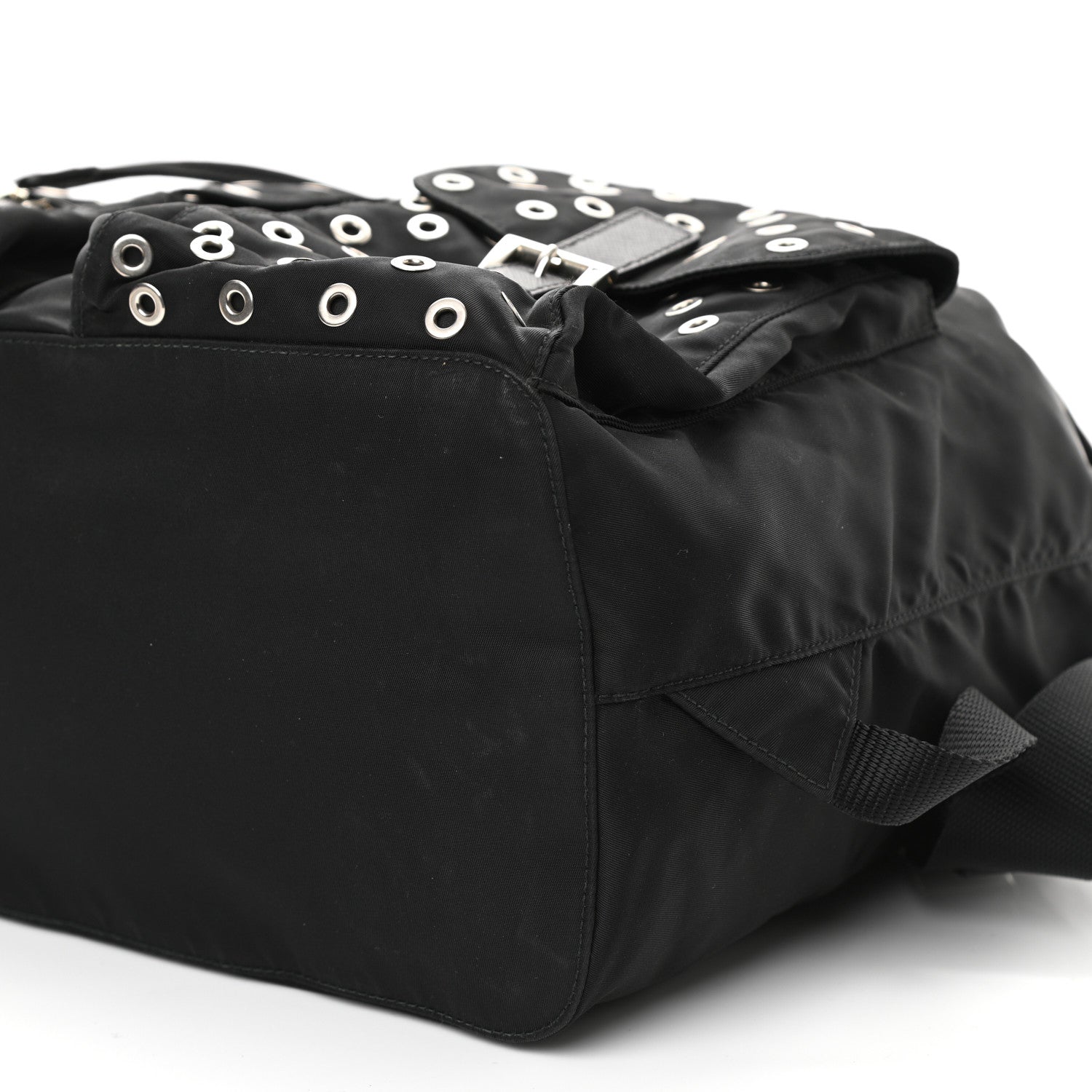 Prada Tessuto Nylon Grommet Backpack Black 8 of 8