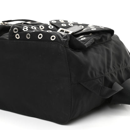Prada Tessuto Nylon Grommet Backpack Black 8 of 8