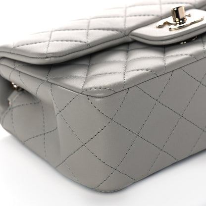 Chanel Lambskin Quilted Mini Rectangular Flap Grey 10 of 12