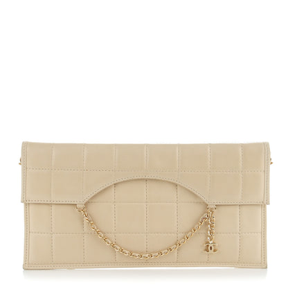 Chanel Lambskin Chocolate Bar Convertible Clutch Beige 1 of 7