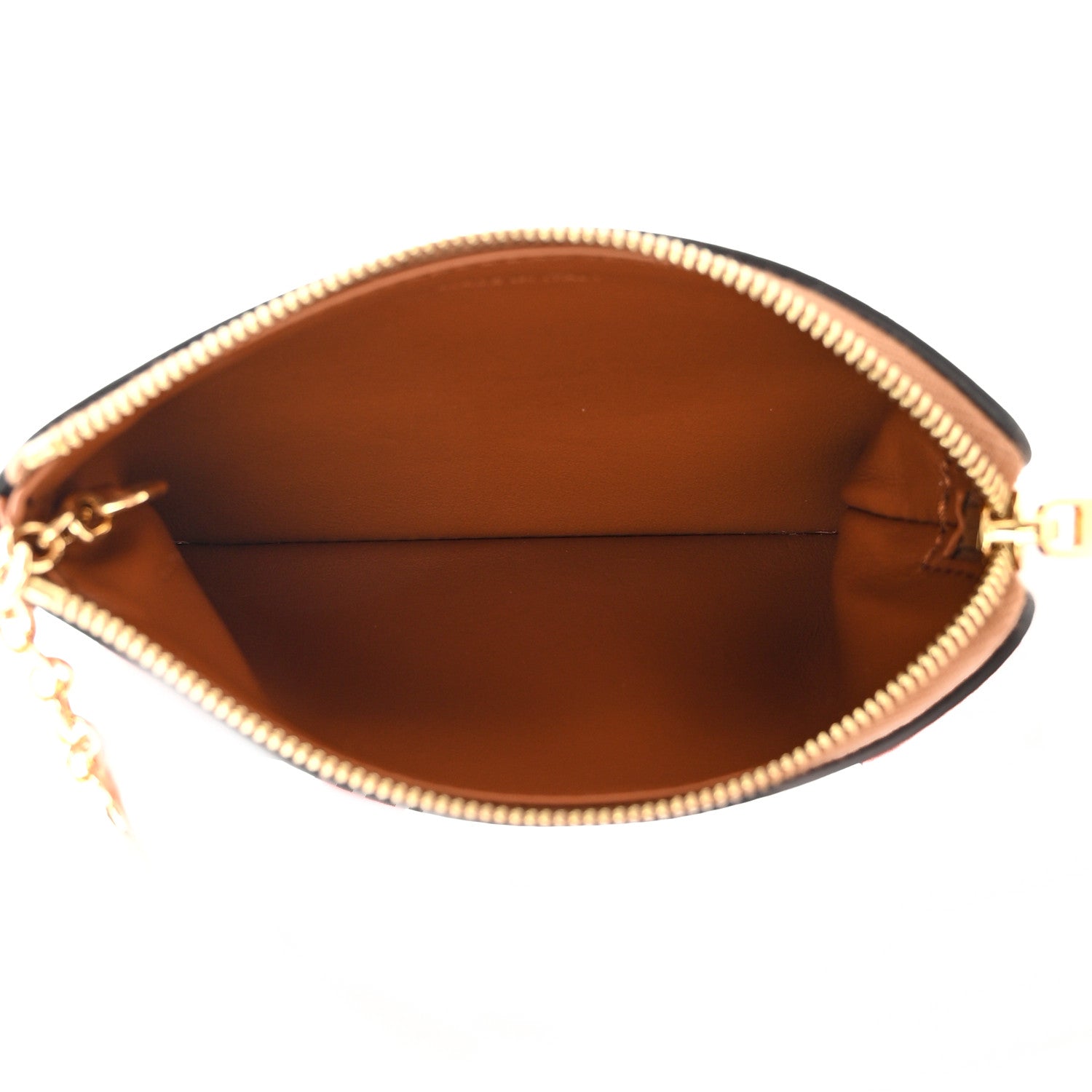 Celine Smooth Calfskin Cuir Triomphe Coin and Card Pouch With Hook Tan 5 of 8
