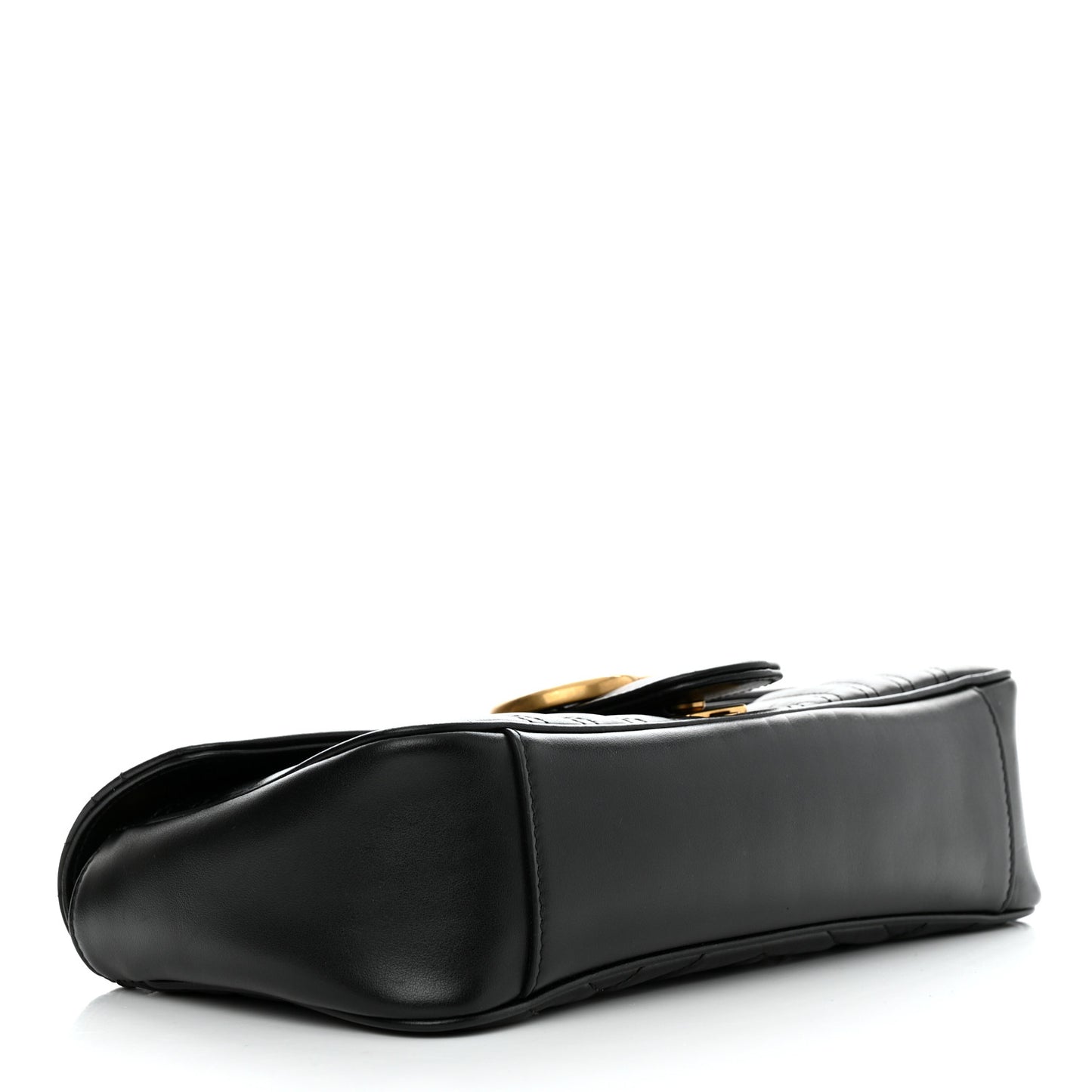 Calfskin Matelasse Small GG Marmont Shoulder Bag Black