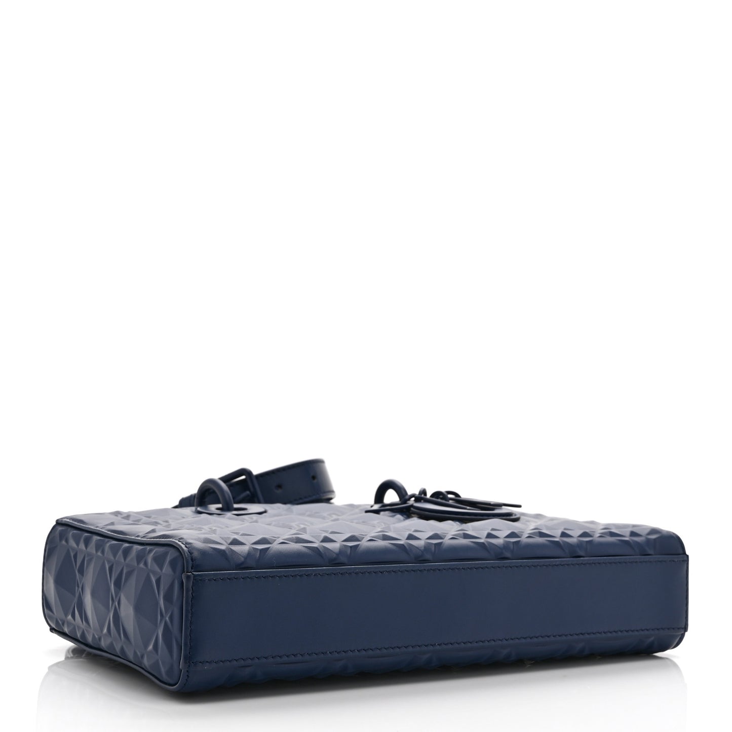Calfskin Cannage Diamond Medium Lady D-Joy Navy Blue