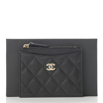 Chanel Caviar Quilted CC Zip Card Holder Black 8 of 8