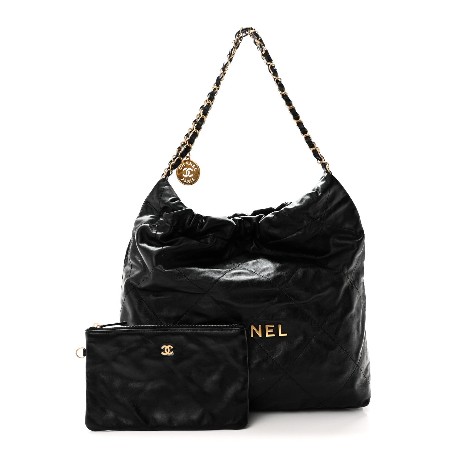 Chanel Shiny Calfskin Quilted Chanel 22 Black 3 of 11