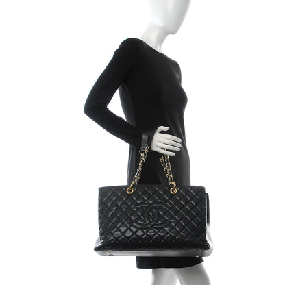 Chanel Caviar Quilted XL Grand Shopping Tote GST Black 2 of 11