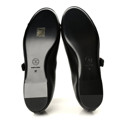 Chanel Lambskin Mary Jane Flats 37 Black 5 of 9