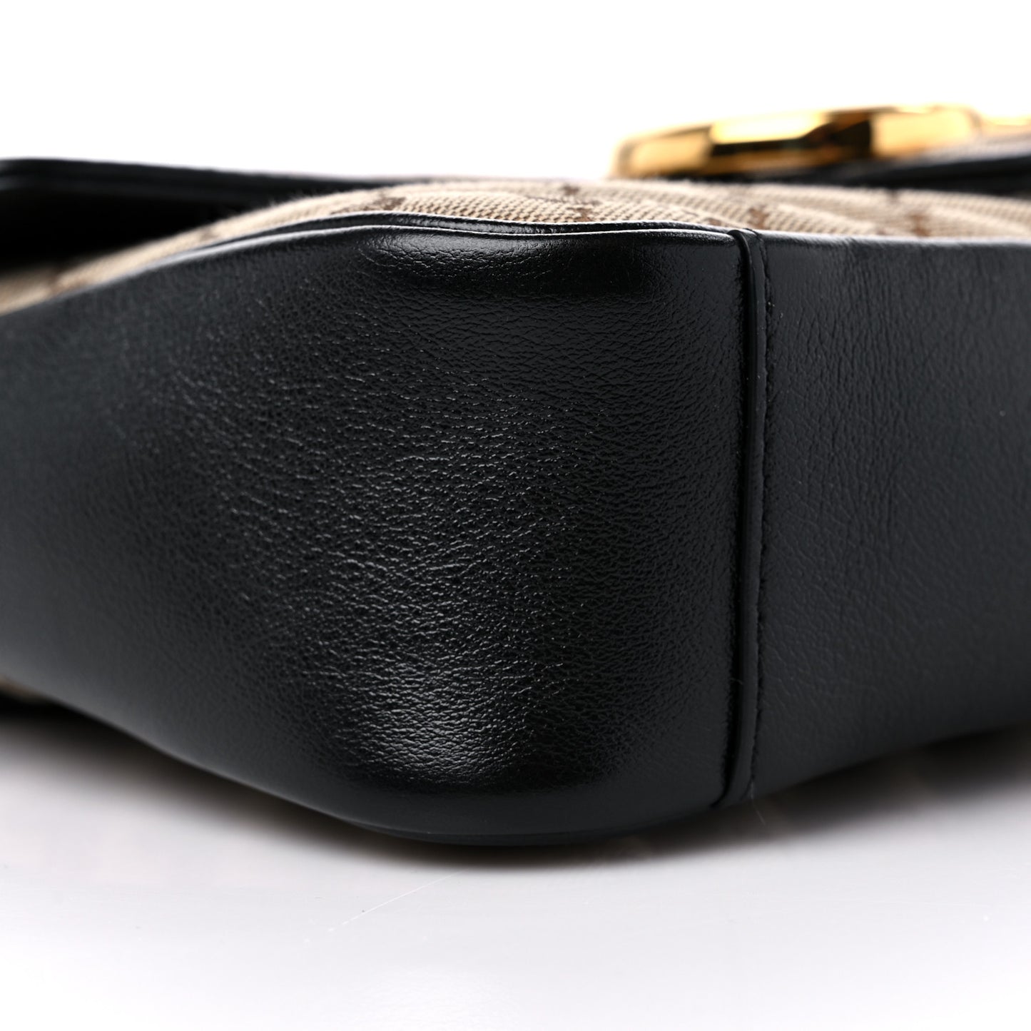 Monogram Azalea Calfskin Matelasse Diagonal Medium GG Marmont Shoulder Bag Beige Ebony Black