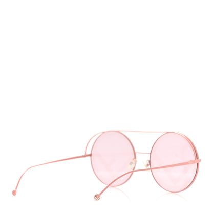 Fendi Metal F is Fendi Printed Run Away Round Frame Sunglasses FF 0343/S Pink 4 of 8