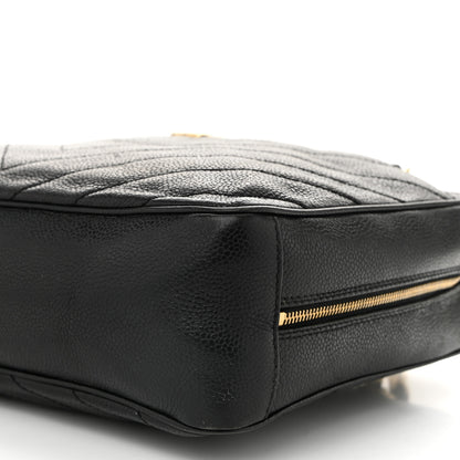 Chanel Caviar Chevron Quilted Camera Case Black 10 of 12