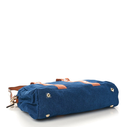 Chloe Canvas Denim Woody Diaper Bag Blue Tan 5 of 10