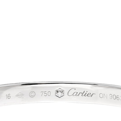 Cartier 18K White Gold 1 Diamond LOVE Cuff Bracelet 16 3 of 3