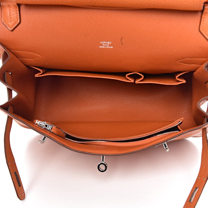 Hermes Taurillon Clemence Jypsiere 28 Orange 5 of 17