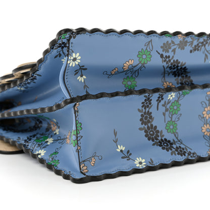 Fendi Vitello Liberty Japanese Blossom Scalloped Studded Grommet Kan I Shoulder Bag Nebula Multicolor 9 of 10