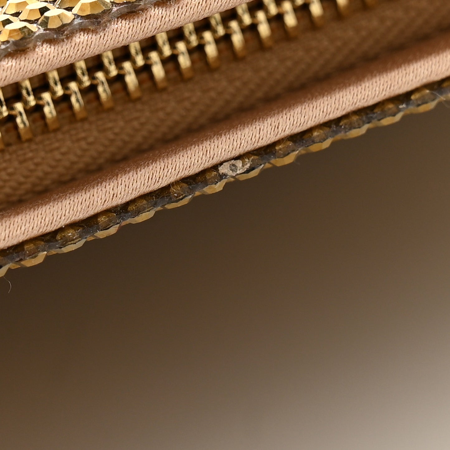 Satin Swarovski Crystal Wristlet Pouch Gold