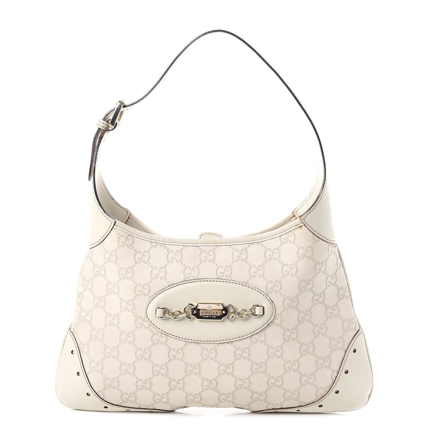 Gucci Guccissima Punch Hobo Bag White 1 of 14