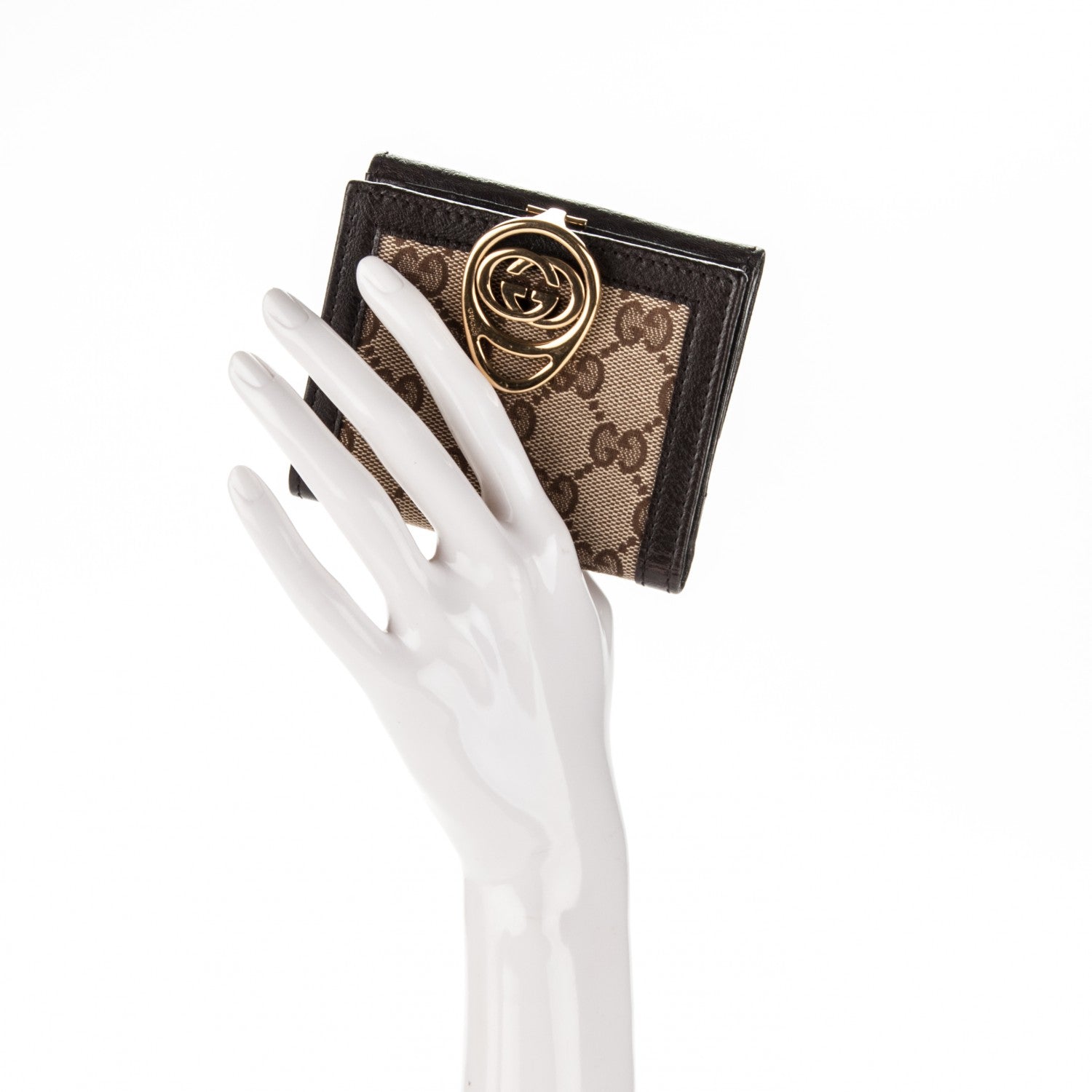 Gucci Monogram Interlocking Icon French Flap Wallet Dark Brown 2 of 7