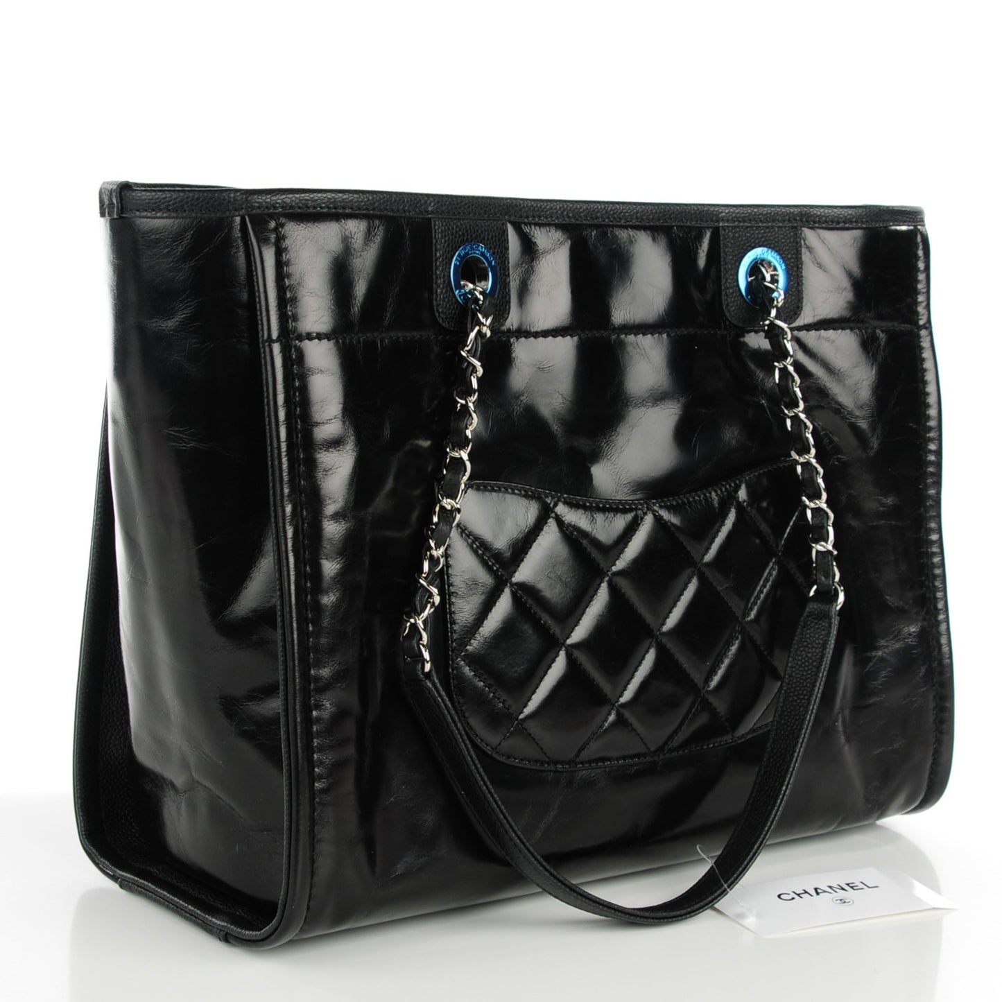 Calfskin Small Deauville Tote Black