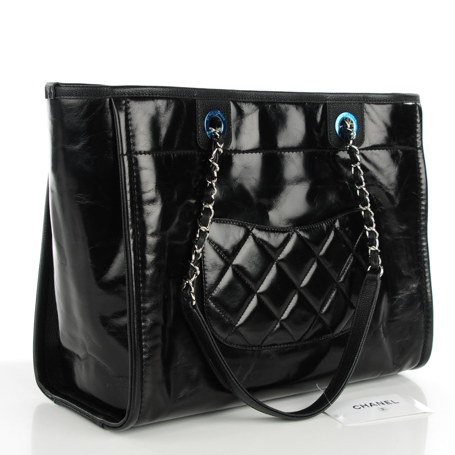 Chanel Calfskin Small Deauville Tote Black 3 of 7