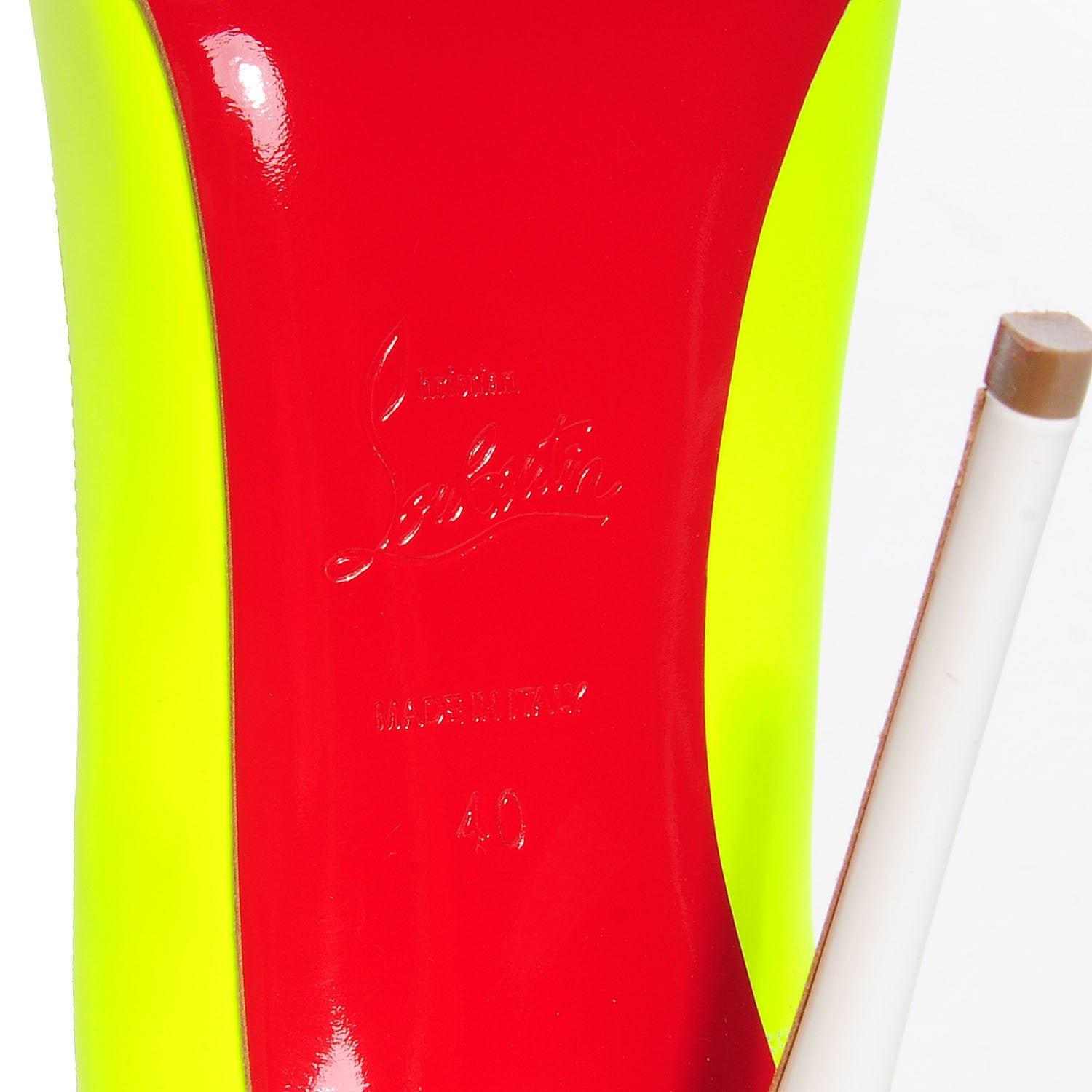 Christian Louboutin Matte Calfskin Jazz Calf Fluo So Kate 120 Pumps 40 Yellow White 6 of 7