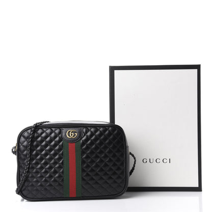 Gucci Calfskin Web Trapuntata Small GG Shoulder Bag Black 11 of 11