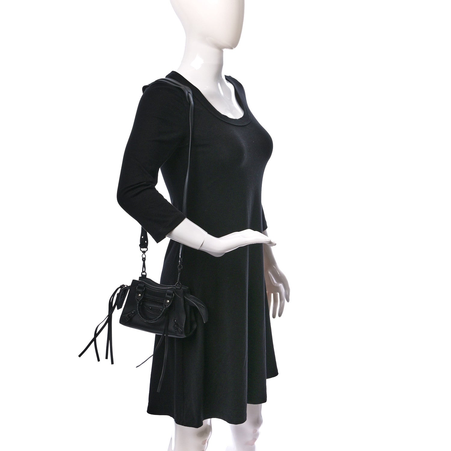 Balenciaga Smooth Calfskin Neo Classic Black Hardware Nano City Crossbody Black 2 of 9