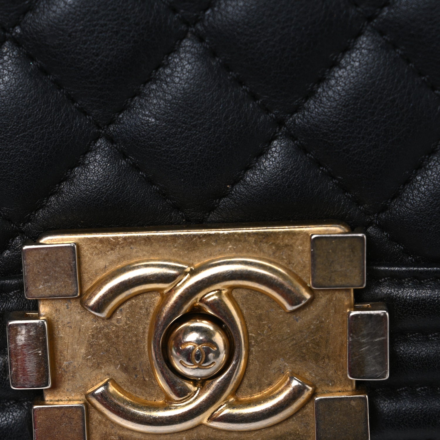 Chanel Lambskin Quilted Medium Boy Flap Black 11 of 12