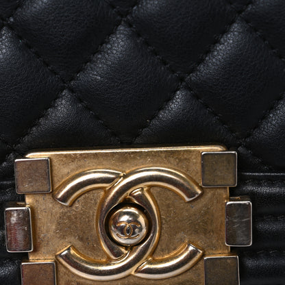 Chanel Lambskin Quilted Medium Boy Flap Black 11 of 12
